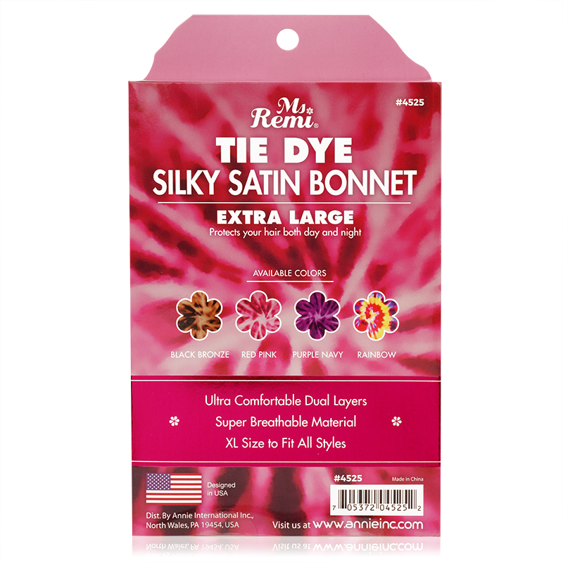 Ms. Remi Silky Satin Tie Dye Bonnet X-Large, 1 Count, Assorted Colors