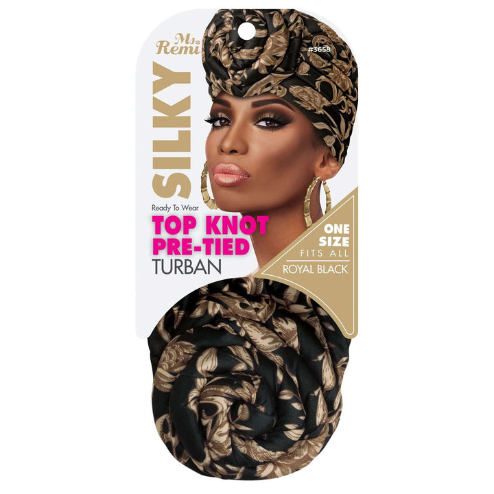 Ms. Remi Silky Top Knot Pre-Tied Turban, 1 Count, Assorted Patterns