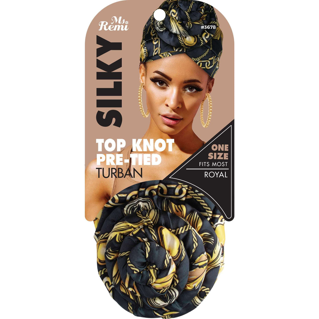 Ms. Remi Silky Top Knot Pre-Tied Turban, 1 Count, Assorted Patterns 2