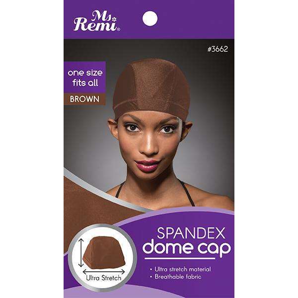 Ms. Remi Spandex Dome Cap, 1 Count, Brown