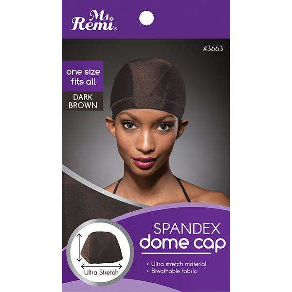 Ms. Remi Spandex Dome Cap, 1 Count, Dark Brown