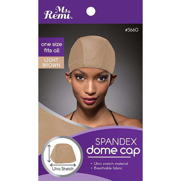 Ms. Remi Spandex Dome Cap, 1 Count, Light Brown