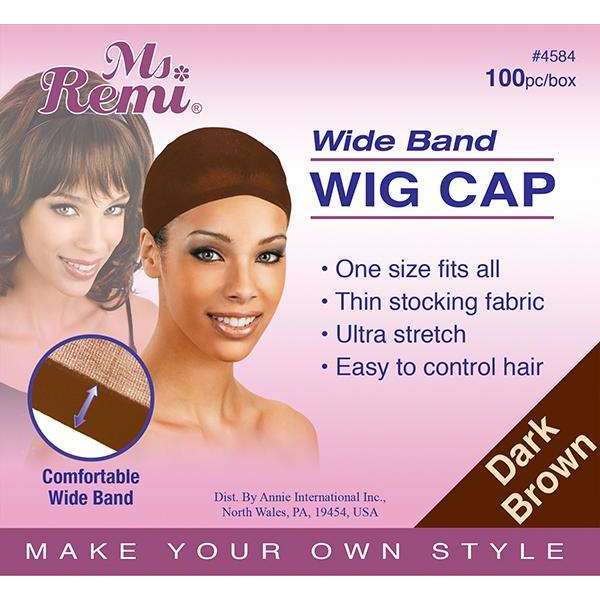 Ms. Remi Wide Band Wig Cap Value Pack, 100 Count, Dark Brown