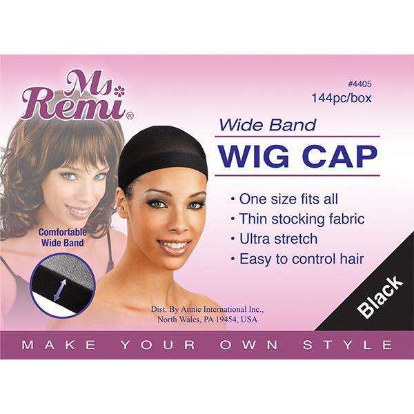 Ms. Remi Wide Band Wig Cap Value Pack, 144 Count, Black