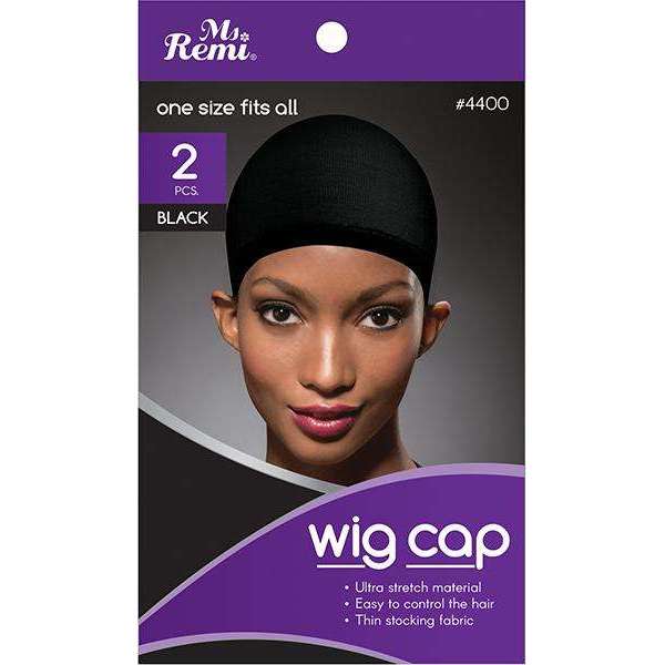 Ms. Remi Wig Cap, 2 Count, Black