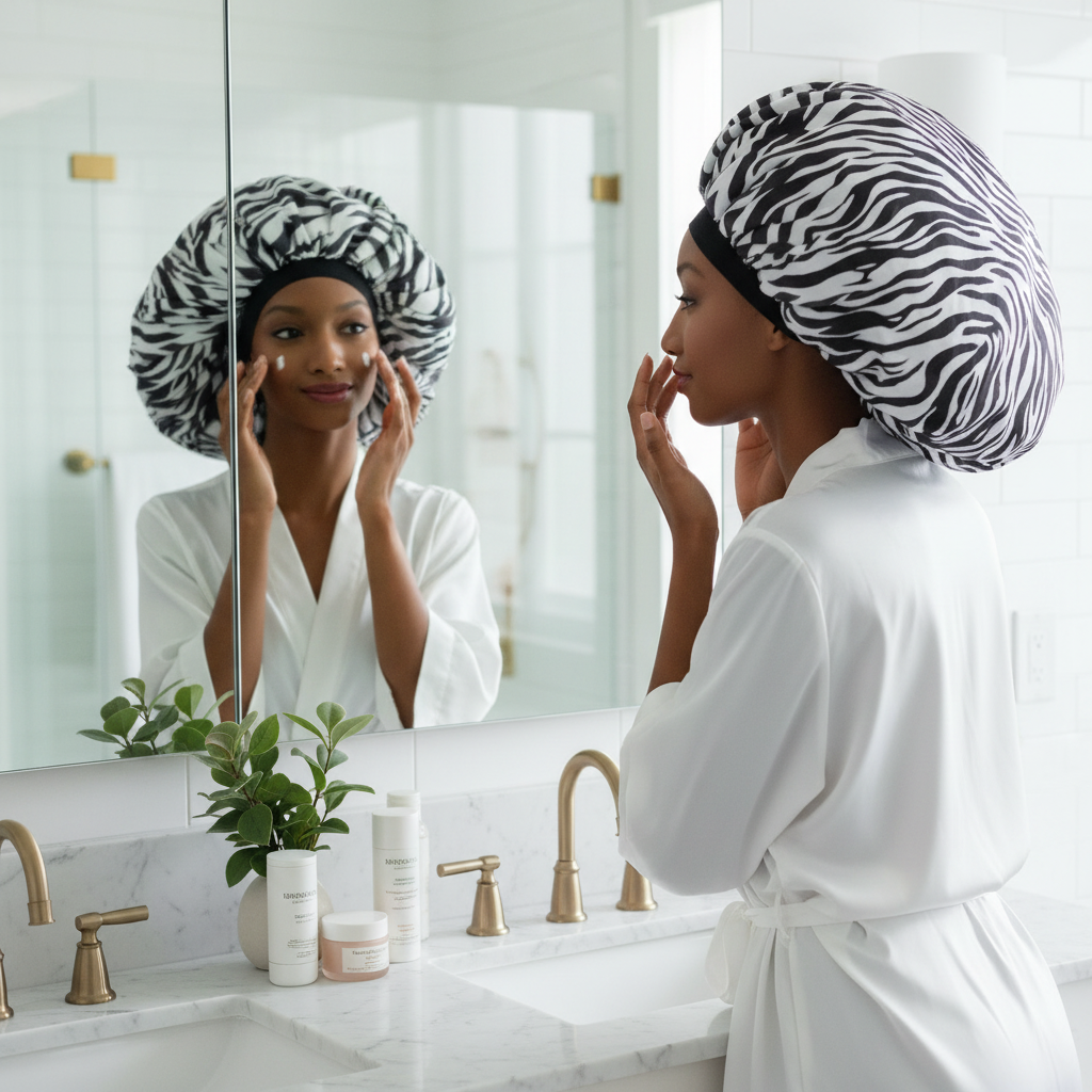 Ms. Remi Satin Day & Night Cap X-Jumbo, Zebra Print