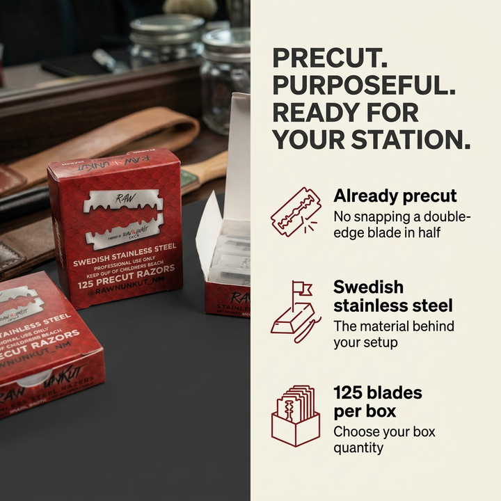 RAW N UNKUT PRECUT RAZOR BLADES