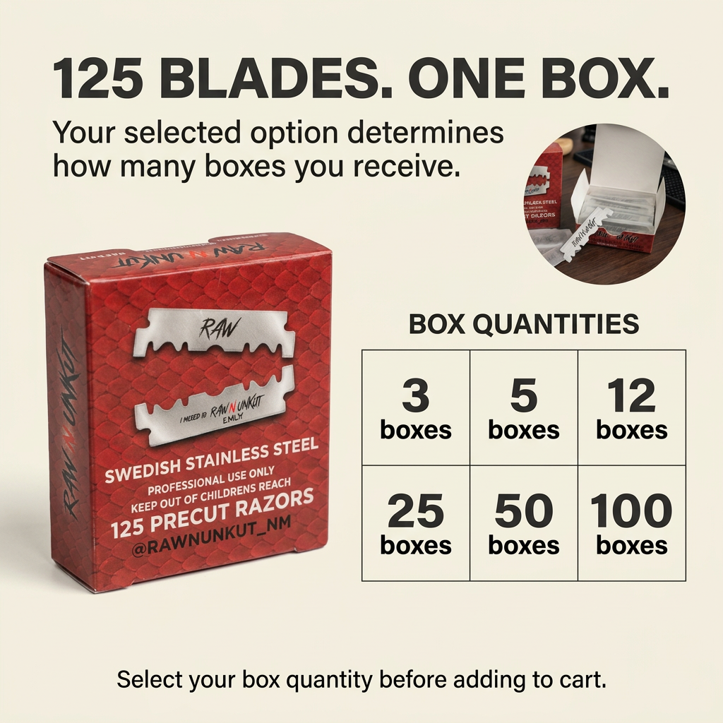 RAW N UNKUT PRECUT RAZOR BLADES