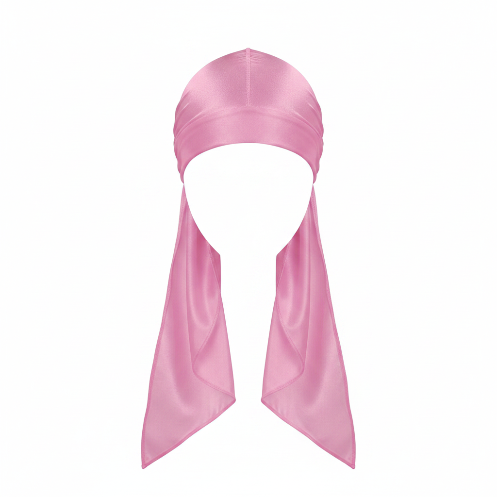 Mr. Durag Premium Deluxe Silky Durag, 1 Count, Pink