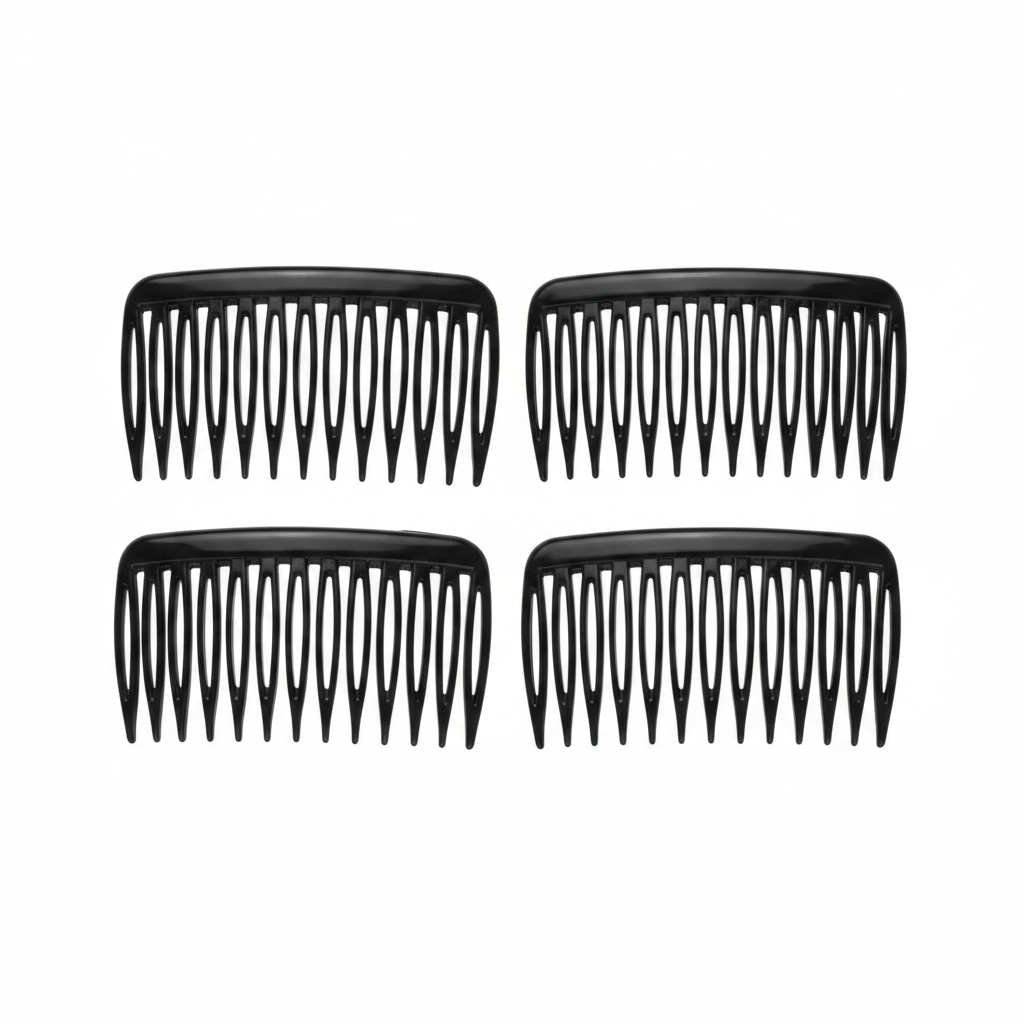 Annie Side Combs Small, 4 Count, Black