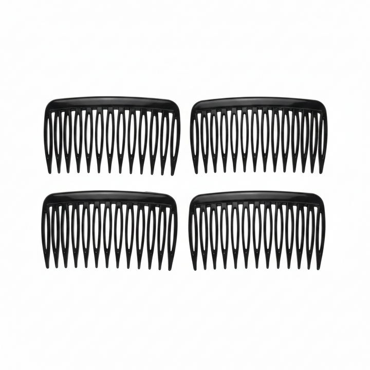 Annie Side Combs Small, 4 Count, Black