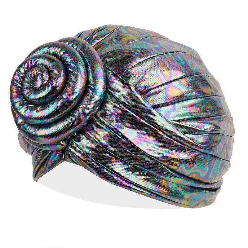 Ms. Remi Vivid Top Knot Pre-Tied Turban, 1 Count, Platinum Leopard