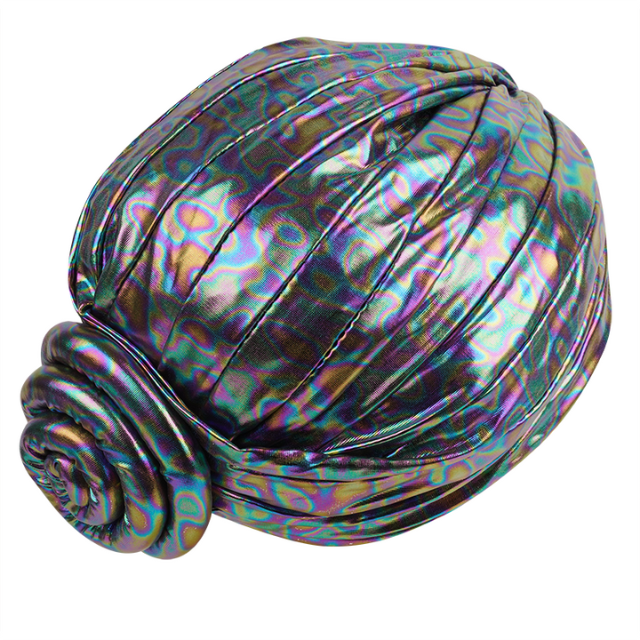 Ms. Remi Vivid Top Knot Pre-Tied Turban, 1 Count, Platinum Leopard