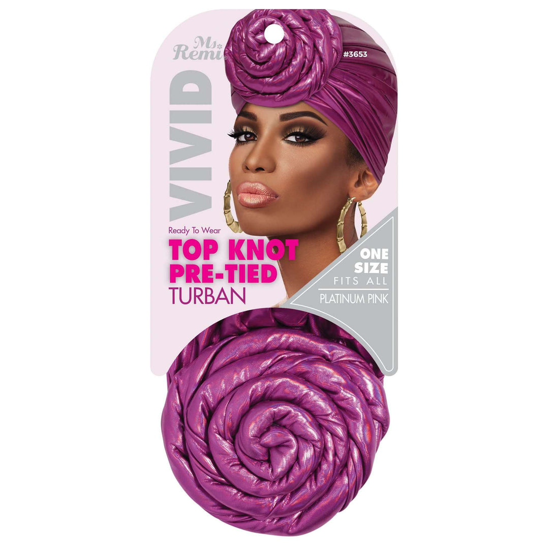 Ms. Remi Vivid Top Knot Pre-Tied Turban, 1 Count, Assorted Colors