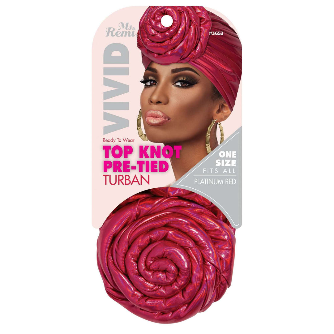 Ms. Remi Vivid Top Knot Pre-Tied Turban, 1 Count, Assorted Colors