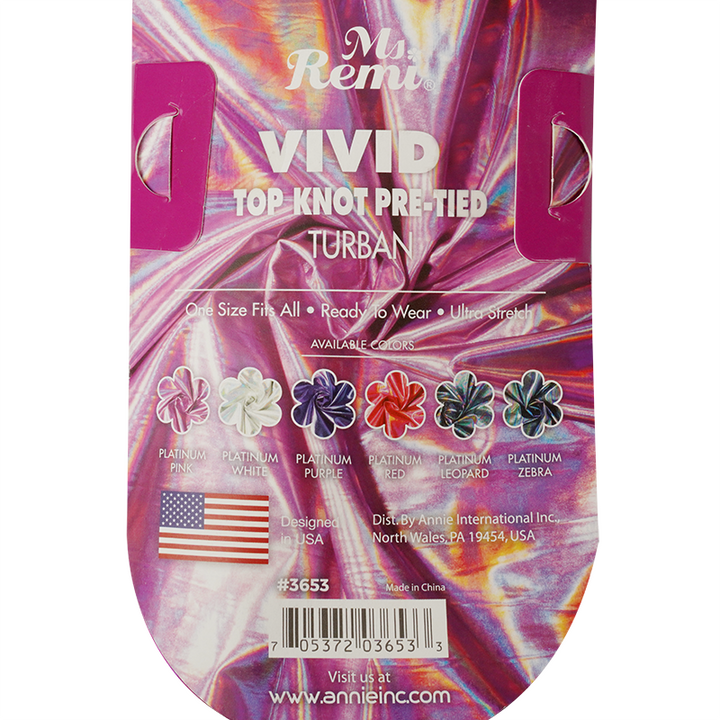 Ms. Remi Vivid Top Knot Pre-Tied Turban, 1 Count, Assorted Colors