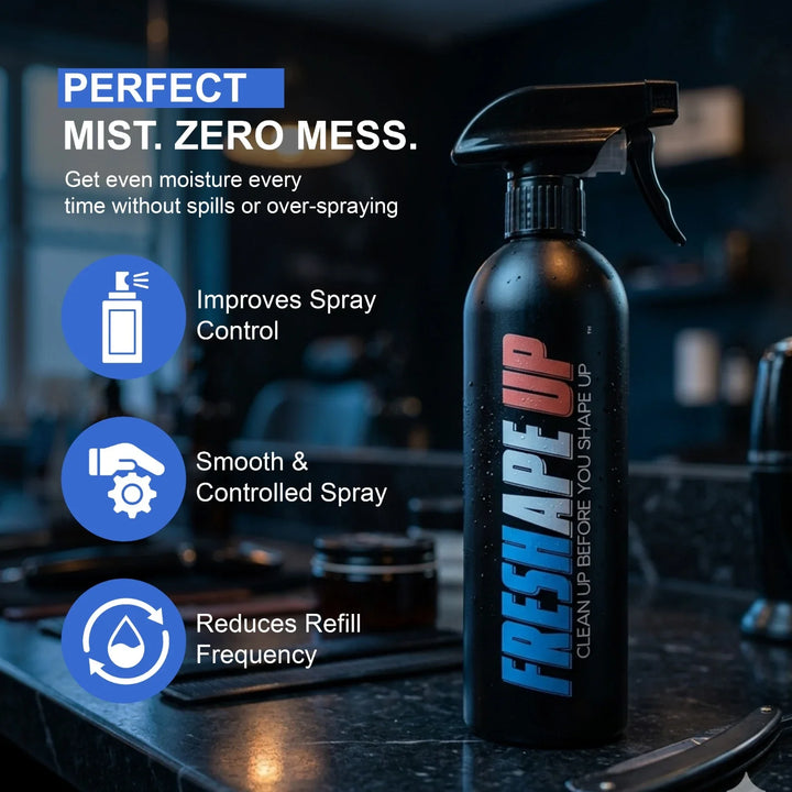 Freshape Up Barber Spray Bottle – 16.9 oz Refillable Mist Bottle for Grooming & Hairline Prep